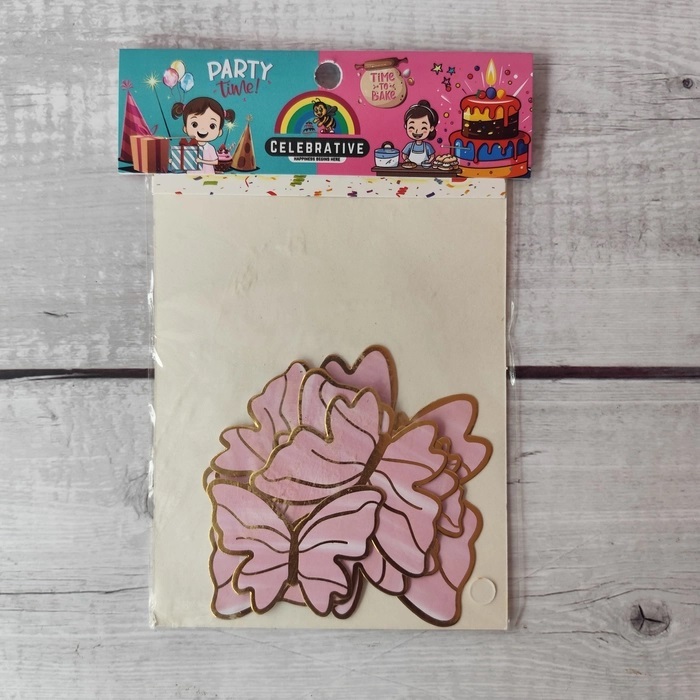 10 Pcs Pink Butterfly Topper Without Stick