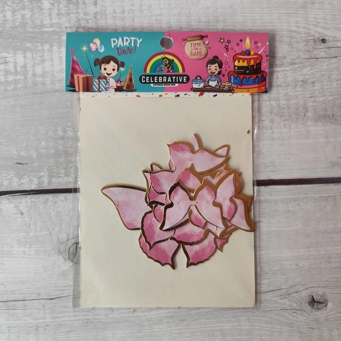 10 Pcs Pink Shades Butterfly Topper Without Stick