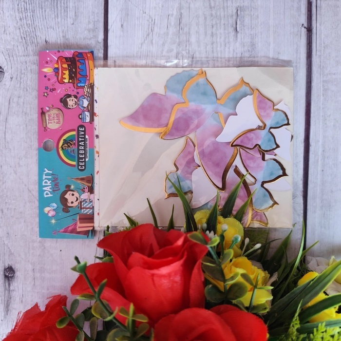 10 Pcs Pink and Blue Shades Butterfly Topper Without Stick