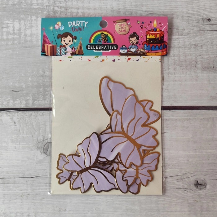 10 Pcs Purple Butterfly Topper Without Stick