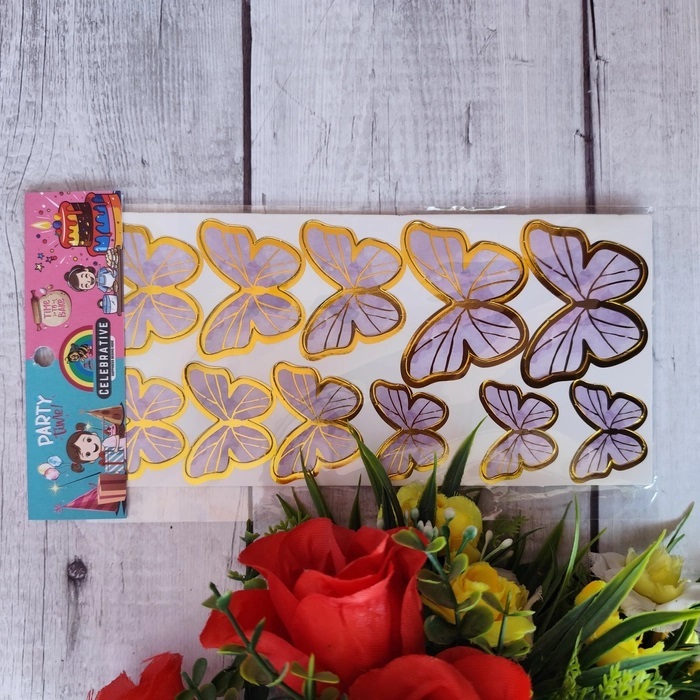 10 Pcs Purple Butterfly With Stick