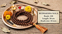 Rudraksha Mala - Beads size 10 mm, Length 58 cm, Beads 108