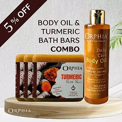 BODY OIL & TURMERIC BATH BARS COMBO