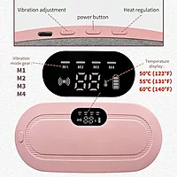 Heating Pad Belt for Menstrual Cramps, Period Pain Relief with Vibration Massage, 3 Heat Settings, Pink