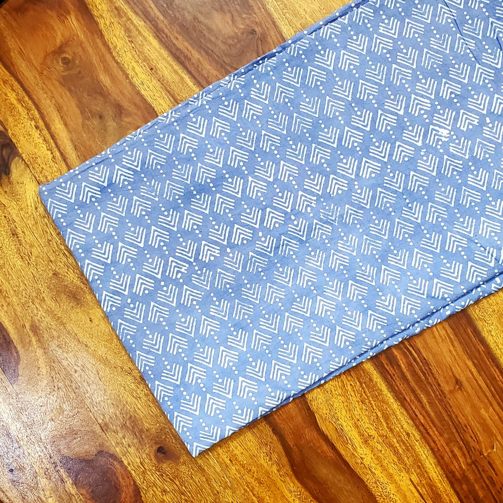 Akola Dabu Indigo Grey Cotton Fabric #1