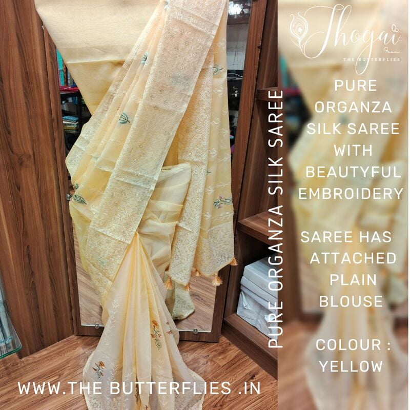 PURE ORGANZA SILK SAREE KCVSORZ22347