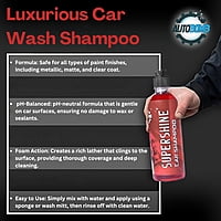 Autobomb SuperShine Car Shampoo | Luxurious Car Wash Shampoo| Car Wash Liquid Produces Thick Foam |For All types of vehicles 500 ml (PACK OF 1) Autobomb SuperShine Car Shampoo | Luxurious Car Wash Shampoo| Car Wash Liquid Produces Thick Foam |For All types of vehicles 500 ml (PACK OF 1)