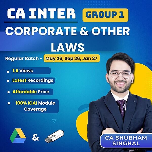 CA Inter Corporate and Other Laws (Group 1) By CA Shubham Singhal