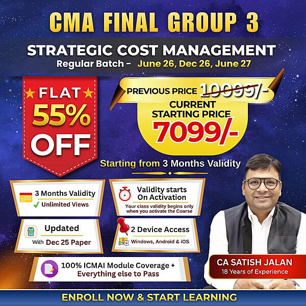 CMA Final Strategic Cost Management SCM(Group 3) by CA Satish Jalan