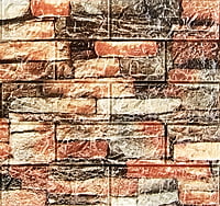 3D Self Adhesive Multicolor Brick Wall Stickers White