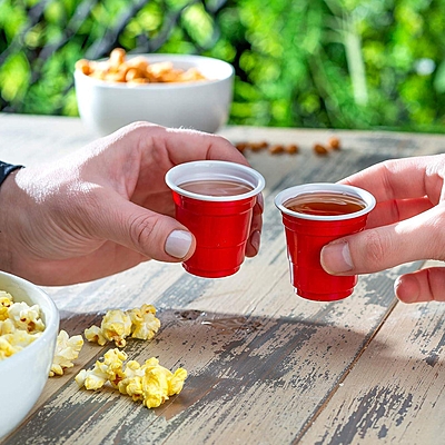 The Magic Balloons Store - Set of 30-60ml Red Beer Pong Shot Glasses for Bachelor, Holi, Cocktail Nights, Weddings and More-181600