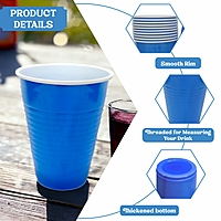 Set of 20-450ml Beer Glass | Blue Drinking Cup | Drinking Glass for New Year Bachelor Anniversary Helloween Wedding Adults Parties and Games | Party Suppliers
