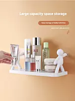Human Shape ABS Stand | (Pack of 3) Self Adhesive Wall Mounted Shelf | No Drill Bathroom Storage Rack | Multipurpose Shelf for Kitchen Organizer, Bathroom, Kitchen & Bedroom