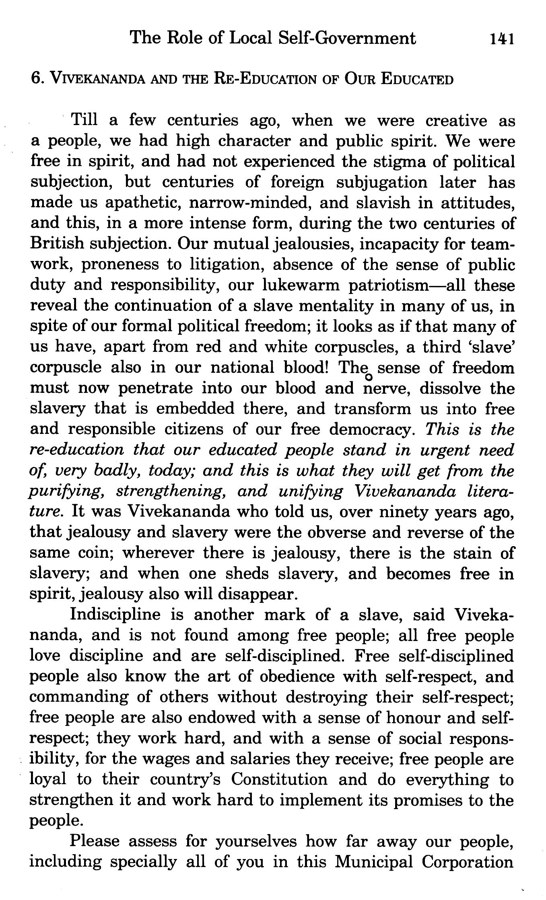 Democratic Administration In the Light of Practical Vedanta