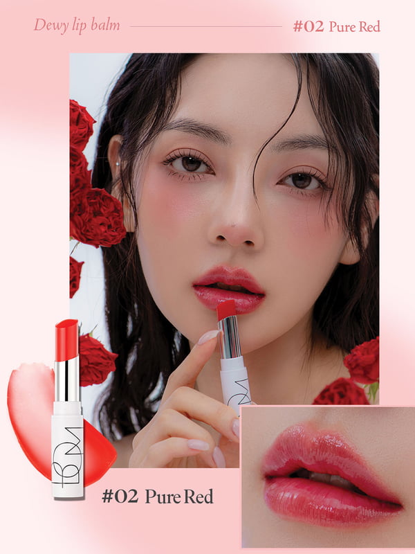 B.O.M - DEWY LIP BALM #02 PURE RED