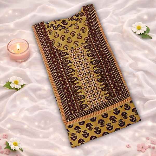 Macroon Yellow Cotton Nighty With Floral Print All Over From Libas Loungewear - AL1129