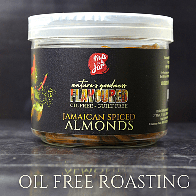 Oil Free Flavoured Jamaican Spiced Almonds 250 Grams Oil Free Flavoured Jamaican Spiced Almonds 250 Grams