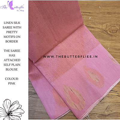 SILK LINEN SAREE  MKTSLIN20860