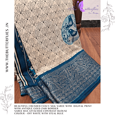 FANCY CRUSHED SILK SAREE RJASFSC24106