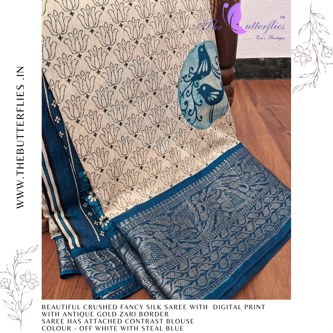 FANCY CRUSHED SILK SAREE RJASFSC24106