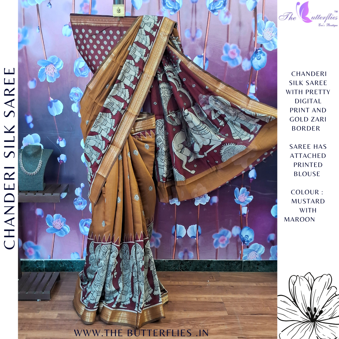 CHANDERI SILK SAREE RJASCDS24207