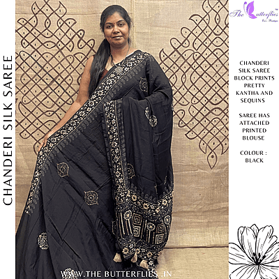 PURE CHANDERI SILK SAREE DCMSCDS24557