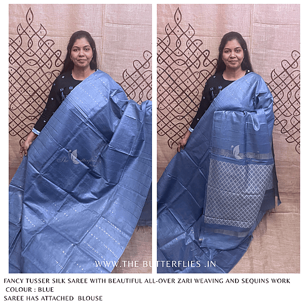 FANCY TUSSER SILK SAREE SFHSTUS24632