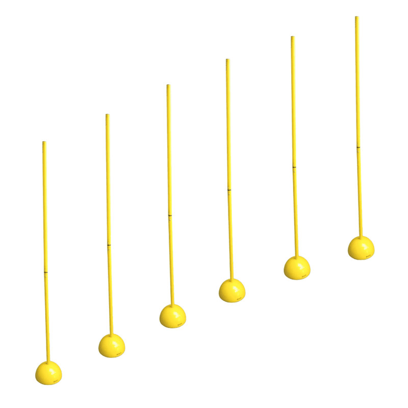 Foldable Slalom Agility Poles with Plastic Base (Set of 6)