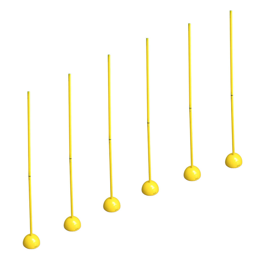 Foldable Slalom Agility Poles with Plastic Base (Set of 6)