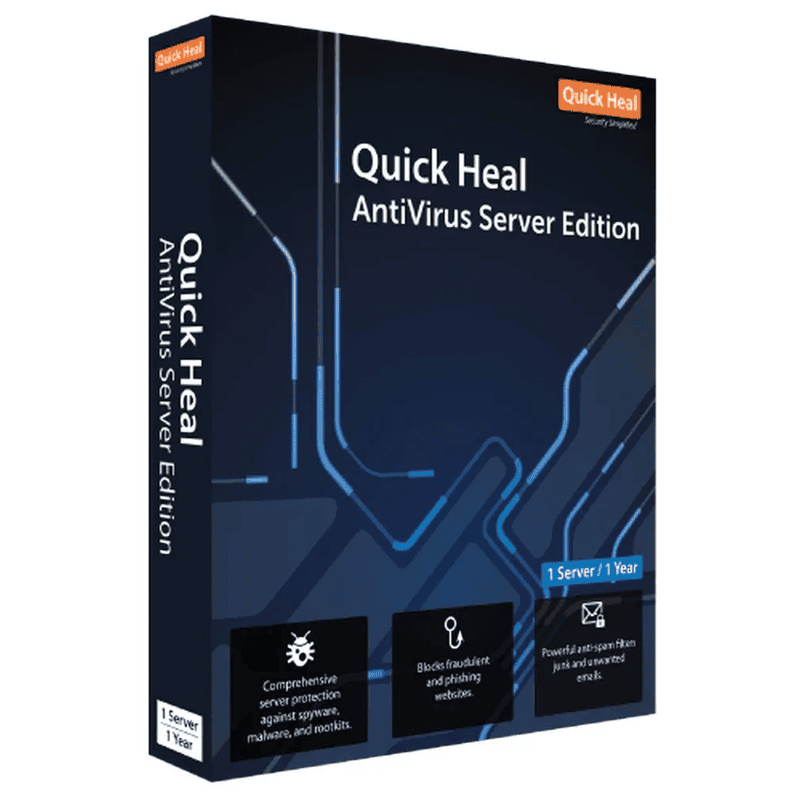 Quickheal® AV Server Win 2003/08/12/16/19 (1 Server) (1 yr) RENEWAL