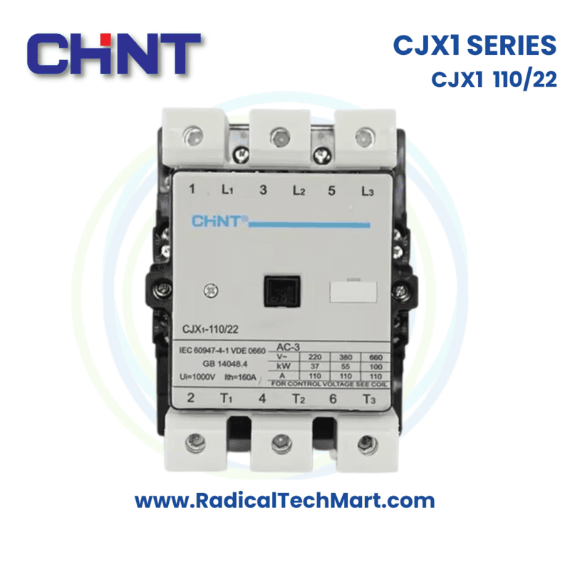 Chint CJX1 110/22 Industrial Motor Contactor Front View