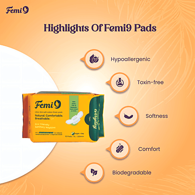 Femi 9 Happy Day Everyday Sanitary Napkins XL 320mm - Pack of 3 (30 Pads)