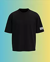 Unisex Black Plain Oversized Tee