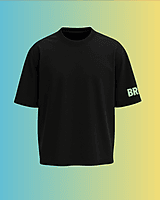 Unisex Black Beach Bear Graphic Printed Oversized Tee