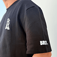 Unisex Black Urban Bear Embroidered Oversized Tee