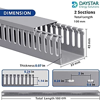 45mm X 25mm X 100cm PVC FRLS Cable Tray