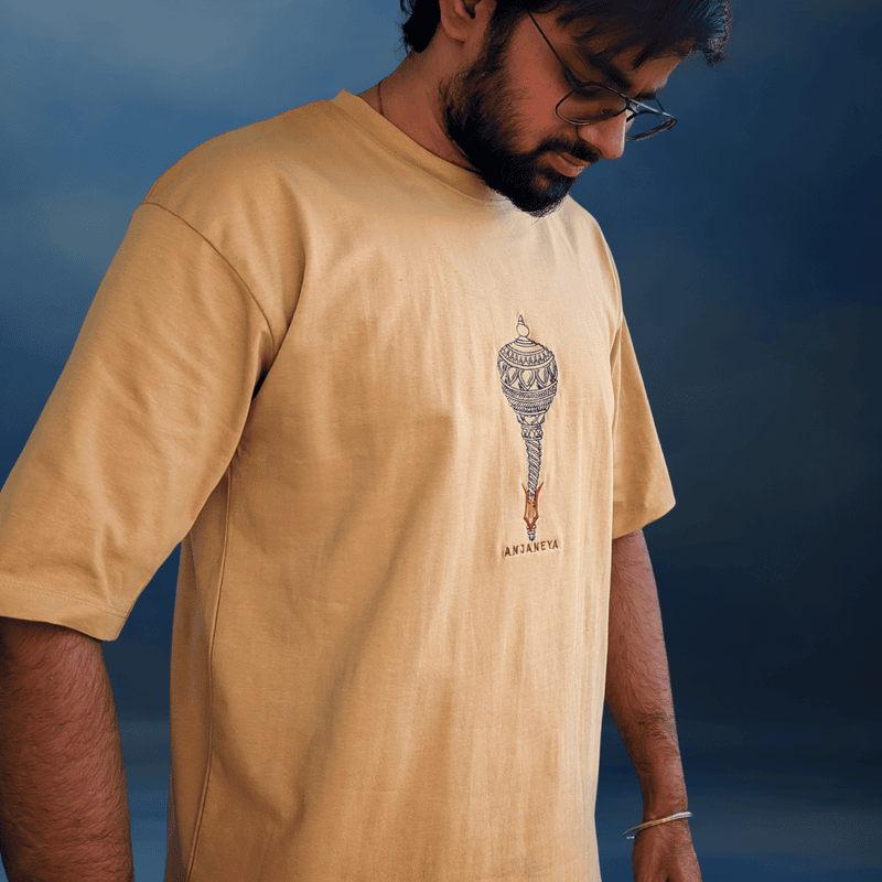ANJANEYA - Hanuman Ji | Oversized T-Shirt | Taupe
