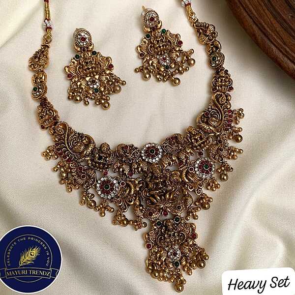 Heavy lakshmi necklace