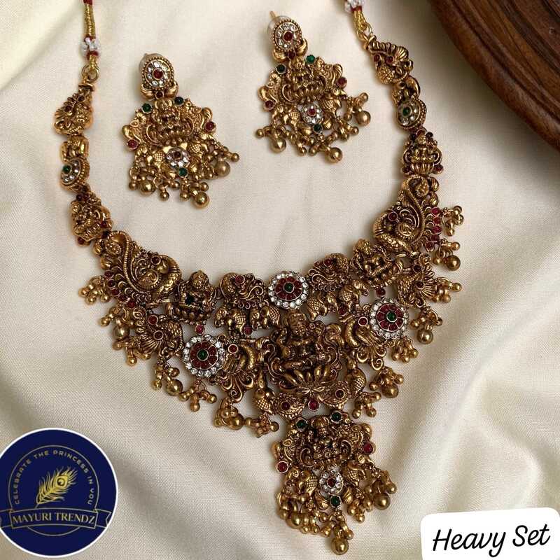 Heavy lakshmi necklace