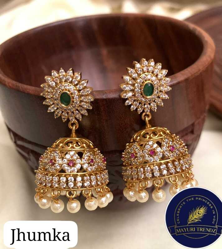 Fully designed adstone jhumka premium