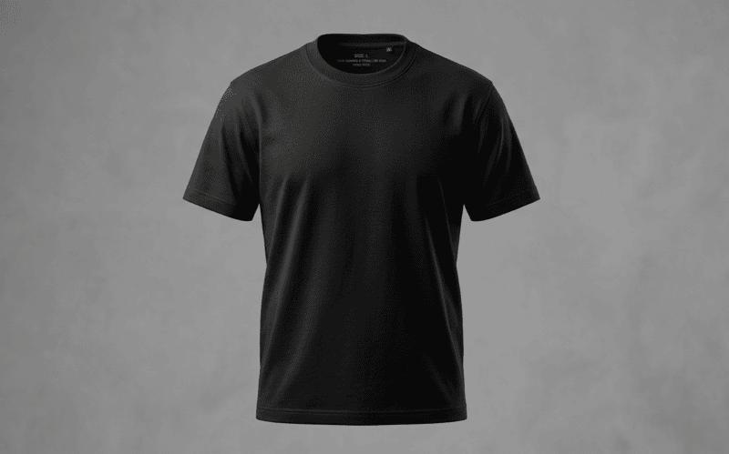 BLACK-FRENCH TERRY-REGULAR FIT-T
