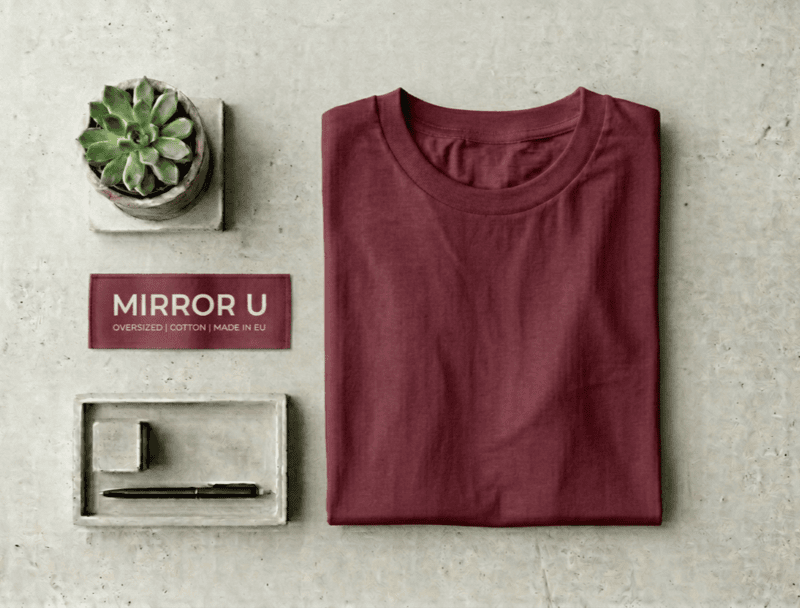 MAROON-FRENCH TERRY-OVERSIZED-T