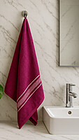Cotton Stripe Towel Purple