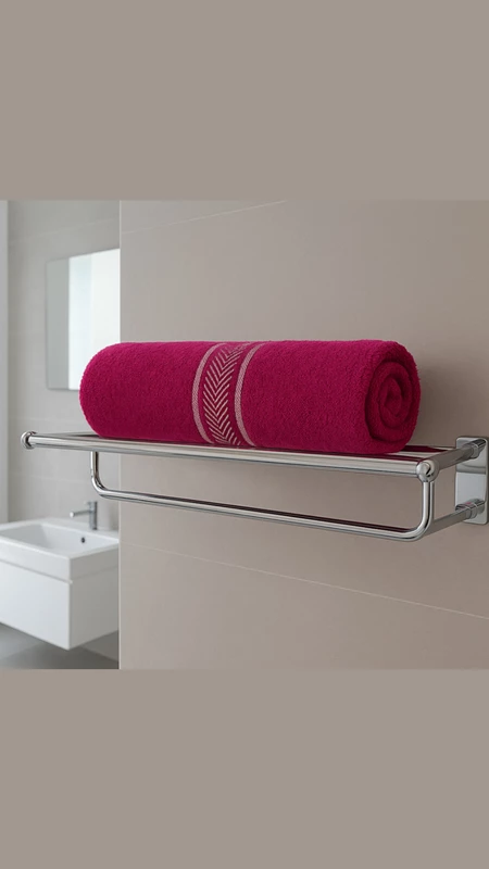 Cotton Stripe Towel Purple