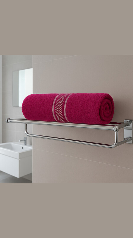 Cotton Stripe Towel Purple