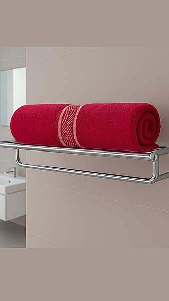 Cotton Stripe Towel Red