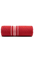 Cotton Stripe Towel Red