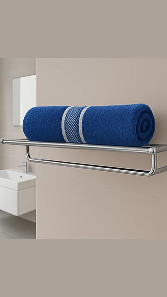 Cotton Stripe Towel Blue