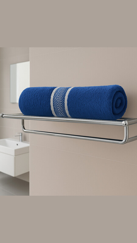 Cotton Stripe Towel Blue