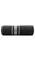 Cotton Stripe Towel Black